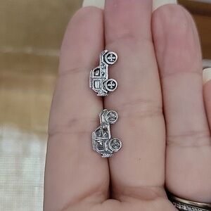 Jeep Silver Car Stud Earrings